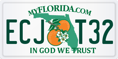 FL license plate ECJT32