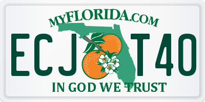 FL license plate ECJT40