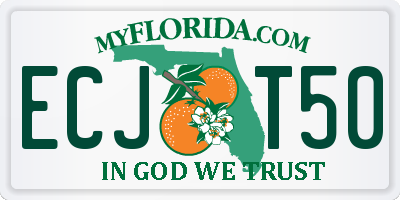 FL license plate ECJT50