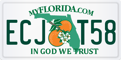 FL license plate ECJT58