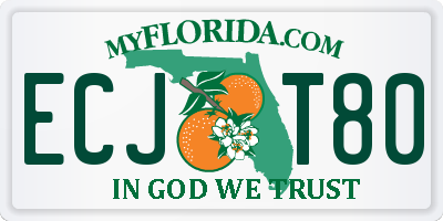 FL license plate ECJT80