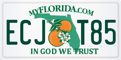 FL license plate ECJT85