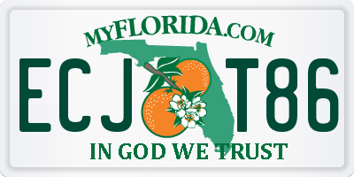 FL license plate ECJT86