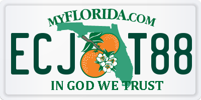 FL license plate ECJT88