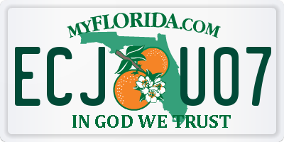FL license plate ECJU07