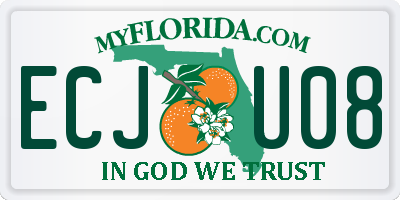 FL license plate ECJU08