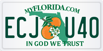 FL license plate ECJU40