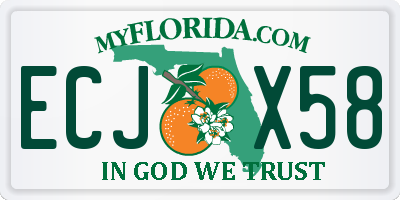 FL license plate ECJX58