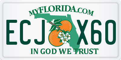FL license plate ECJX60