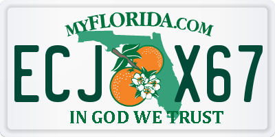 FL license plate ECJX67