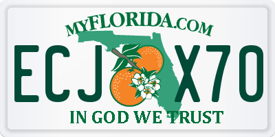FL license plate ECJX70