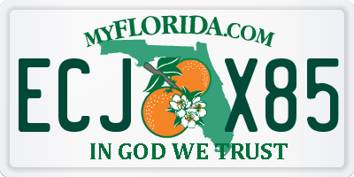FL license plate ECJX85