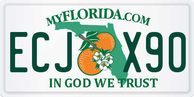 FL license plate ECJX90