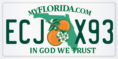FL license plate ECJX93
