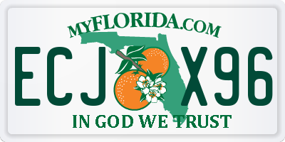 FL license plate ECJX96
