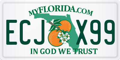 FL license plate ECJX99