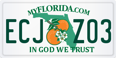 FL license plate ECJZ03