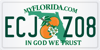 FL license plate ECJZ08