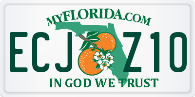 FL license plate ECJZ10