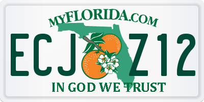 FL license plate ECJZ12
