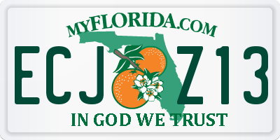 FL license plate ECJZ13