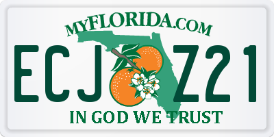 FL license plate ECJZ21