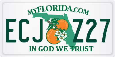 FL license plate ECJZ27