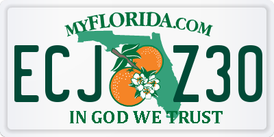 FL license plate ECJZ30