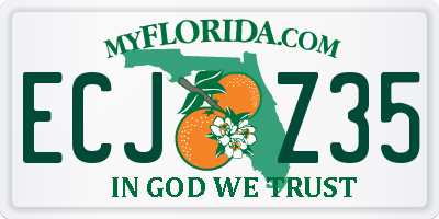 FL license plate ECJZ35
