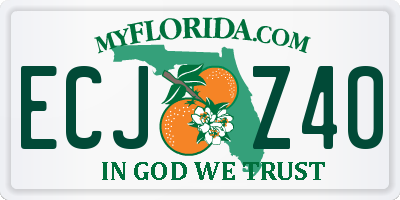 FL license plate ECJZ40