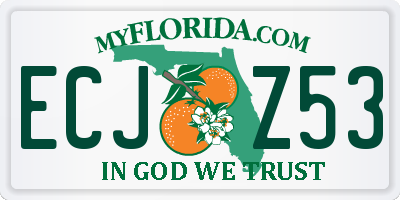 FL license plate ECJZ53
