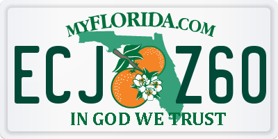 FL license plate ECJZ60