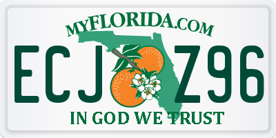 FL license plate ECJZ96