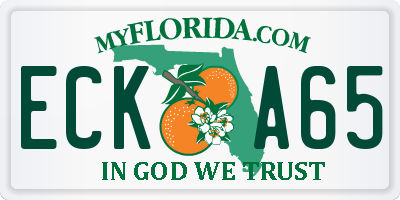 FL license plate ECKA65