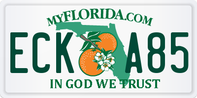 FL license plate ECKA85