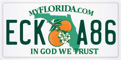 FL license plate ECKA86