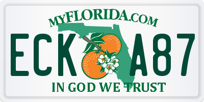 FL license plate ECKA87