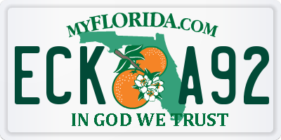 FL license plate ECKA92