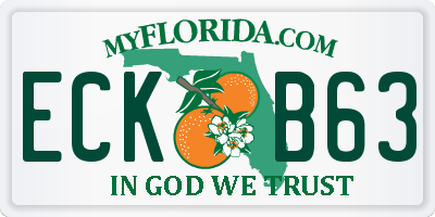 FL license plate ECKB63