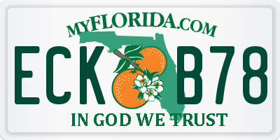 FL license plate ECKB78
