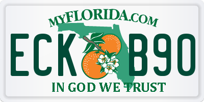 FL license plate ECKB90