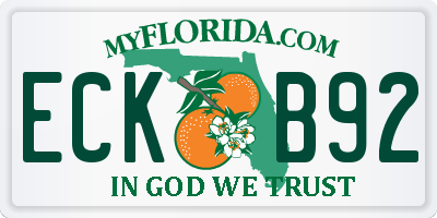 FL license plate ECKB92