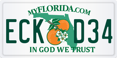 FL license plate ECKD34