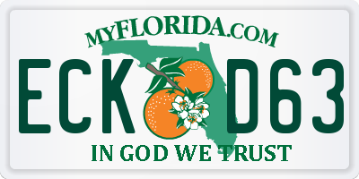 FL license plate ECKD63