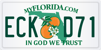 FL license plate ECKD71