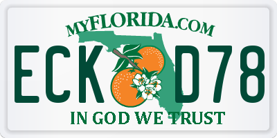 FL license plate ECKD78