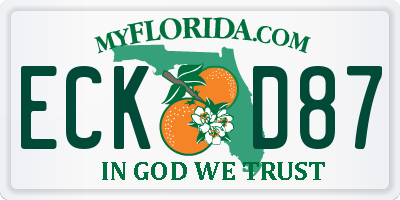 FL license plate ECKD87