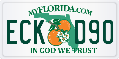 FL license plate ECKD90