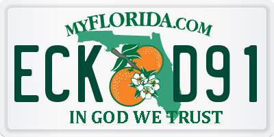 FL license plate ECKD91