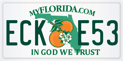 FL license plate ECKE53